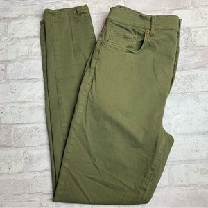 Loft Green Jeans High Waisted Skinny Ankle Button Fly EUC 6😍